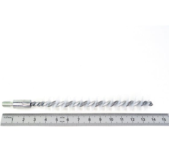 Изображение товара Щетка ерш 15x100x140 мм, ворс прямой нейлон 0.25 мм, посадка М6 резьба, очистка котлов теплообменников труб отверстий (код 20-815) OSBORN 815.815-2803