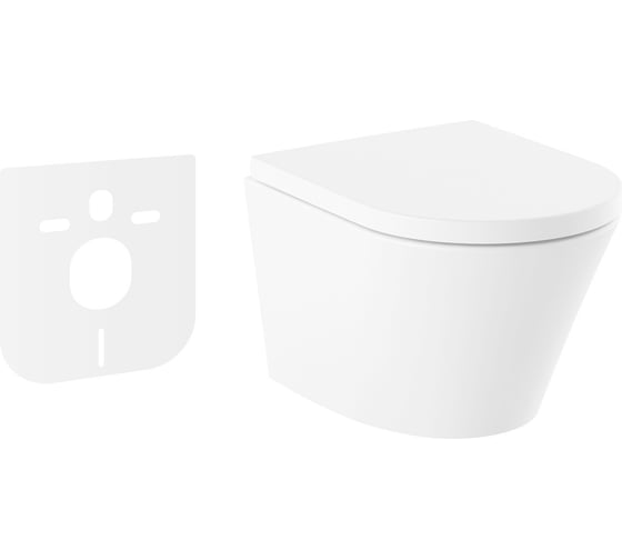 Изображение товара Подвесной безободковый унитаз Lavinia Boho Biore Compacto Rimless в комплекте 2 в 1 21010005