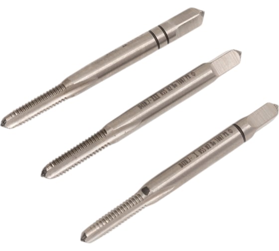 Изображение товара Комплект трехпроходных метчиков Профоснастка № 1007 Эксперт М4х0.7 HSS-G M2 пластиковый бокс 50271007