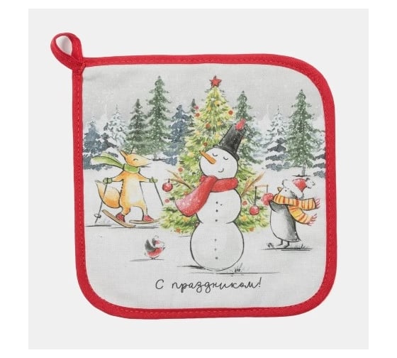 Изображение товара Прихватка Этель С праздником 19x19 см, 100% хлопок ватин 250 г/м2 4461066