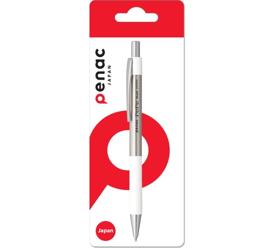 Изображение товара Шариковая автоматическая ручка Penac pepe 0.7мм, синяя, корпус металл/белый BB0502-01F/B