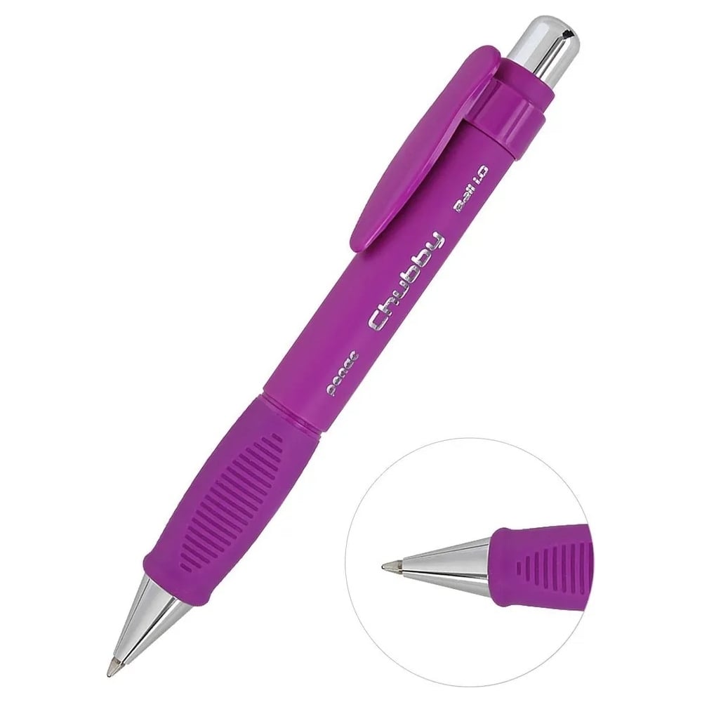 Изображение товара Шариковая автоматическая ручка Penac chubby 1.0мм синяя корпус фиолетовый