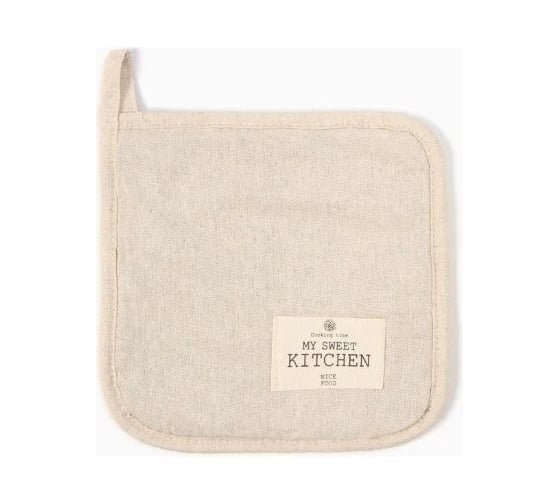 Изображение товара Прихватка Этель ECO, молочный, 19x19 см, 70% хлопок, 30% лен, ватин 250 г/м2 9631139
