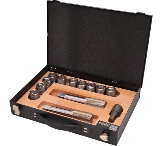 Изображение товара Набор для восстановления резьбы VOLKEL М27 шаг 1.5мм 12 предметов V-Coil V04052
