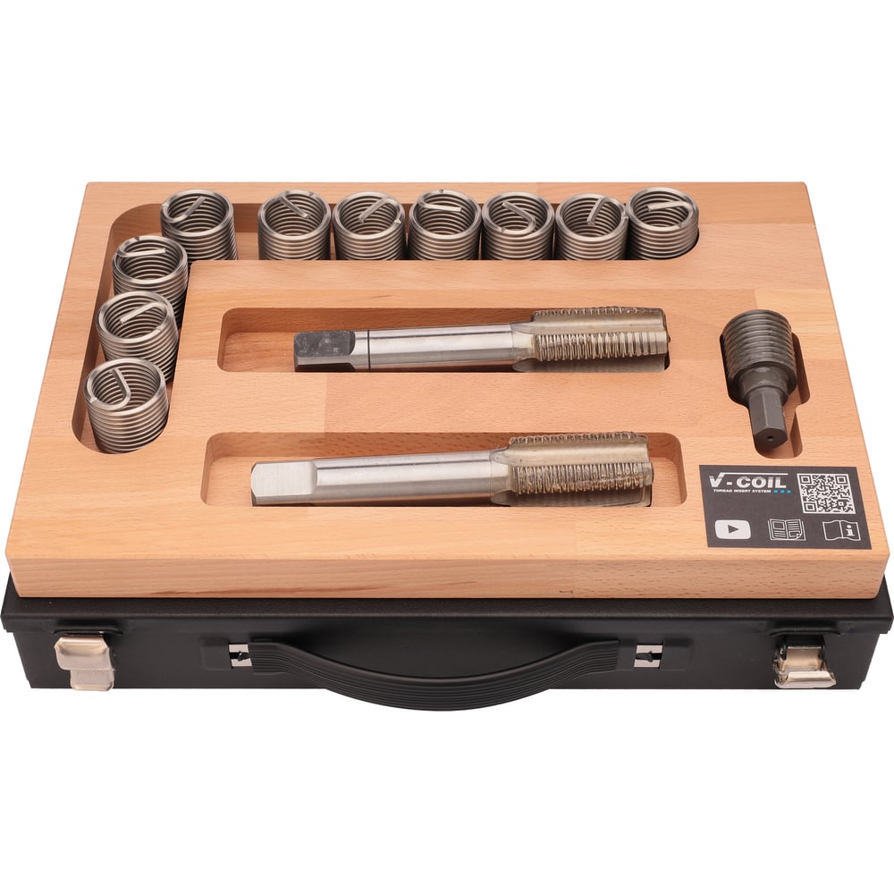 Изображение товара Набор для восстановления резьбы М36 4.0 мм V-Coil 12 предметов профессиональный