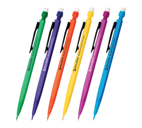 Изображение товара Механический карандаш BRAUBERG 0,5 мм, Classic, ластик, корпус ассорти 180398