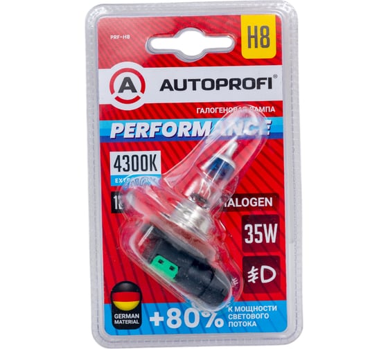 Изображение товара Автомобильная галогенная лампа AUTOPROFI H8, 12V, 35W, (PGJ19-1),1 шт, +80% PERFORMANCE PRF-H8