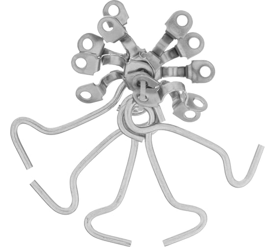 Изображение товара Крючок-ветровой Без бренда КР-75, цинк, 5шт. 91532