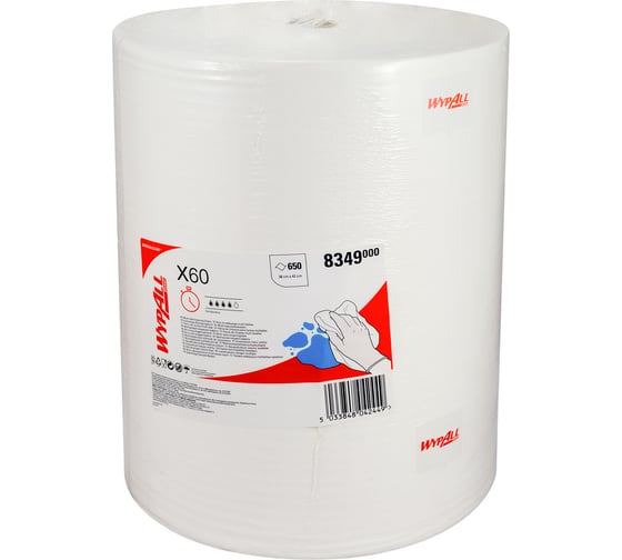 Изображение товара Материал нетканый 1-сл 247 м в рулоне н420хd330 мм wypall x60 белый ''kimberly-clark'' 1/1 KIMBERLY-CLARK PROF KC-8349