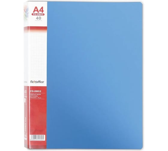Изображение товара Папка Flexoffice а4, на 40 файлов, голубая FO-DB02 BLUE