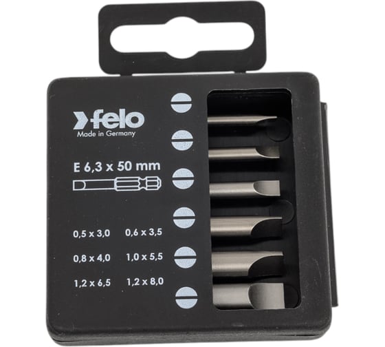 Изображение товара Набор бит SL Industrial  50 мм в кейсе, 6 шт. Felo 03091516