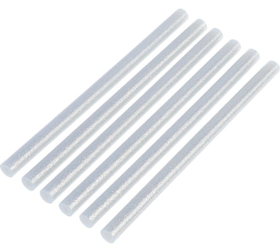 Изображение товара Стержни клеевые 11x200 мм, серебристые с блестками, 6 шт ТУНДРА 4967886