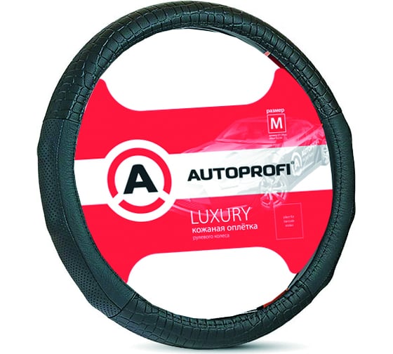 Изображение товара Оплетка руля AUTOPROFI серия LUXURY AP-1040 BK M