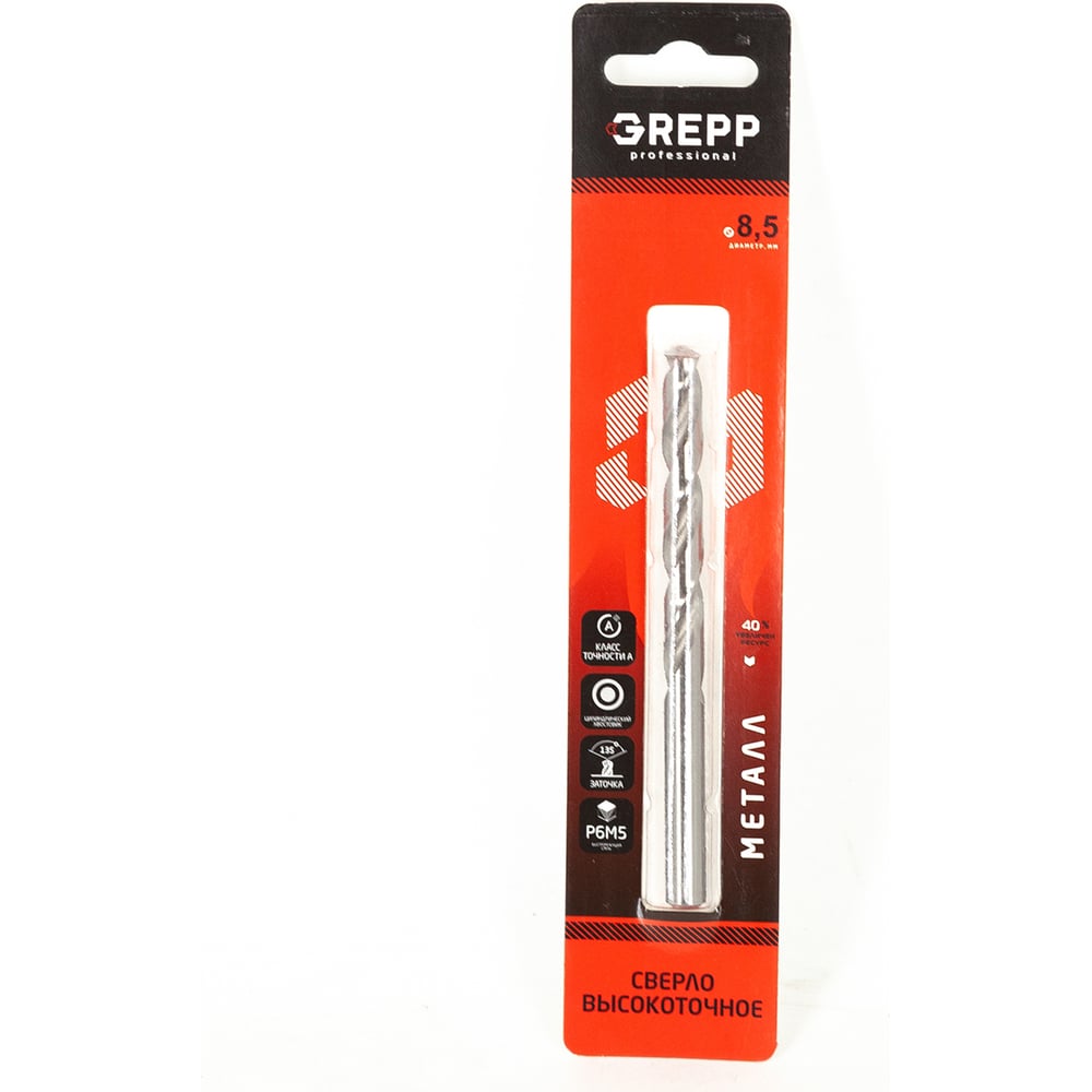 Изображение товара Сверло по металлу 8.5 мм HSS-G Grepp 203-0851