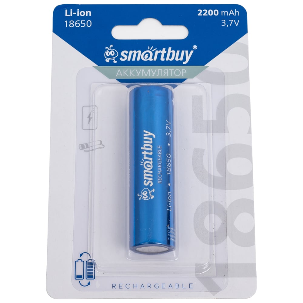 Изображение товара Аккумулятор Smartbuy li18650-2200 mah 1 шт надежный источник энергии