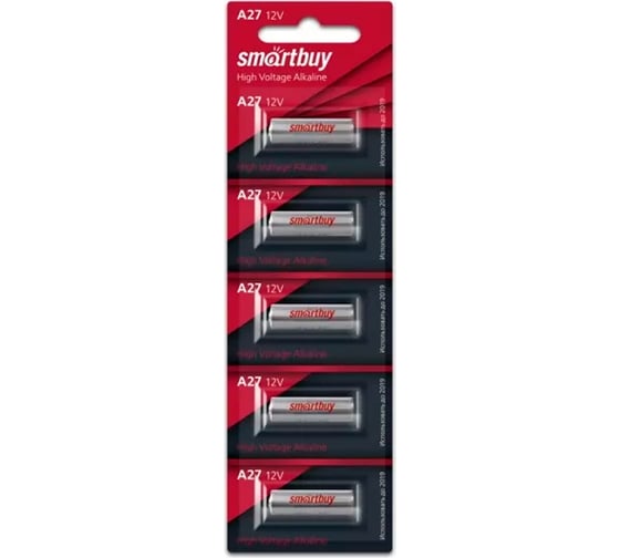 Изображение товара Батарейка Smartbuy алкалиновая a27/5b (100/1000) упаковка 5 шт. SBBA-27A5B