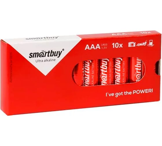 Изображение товара Батарейка Smartbuy алкалиновая lr03/10 box (10/800) упаковка 10 шт. SBBA-3A10BX