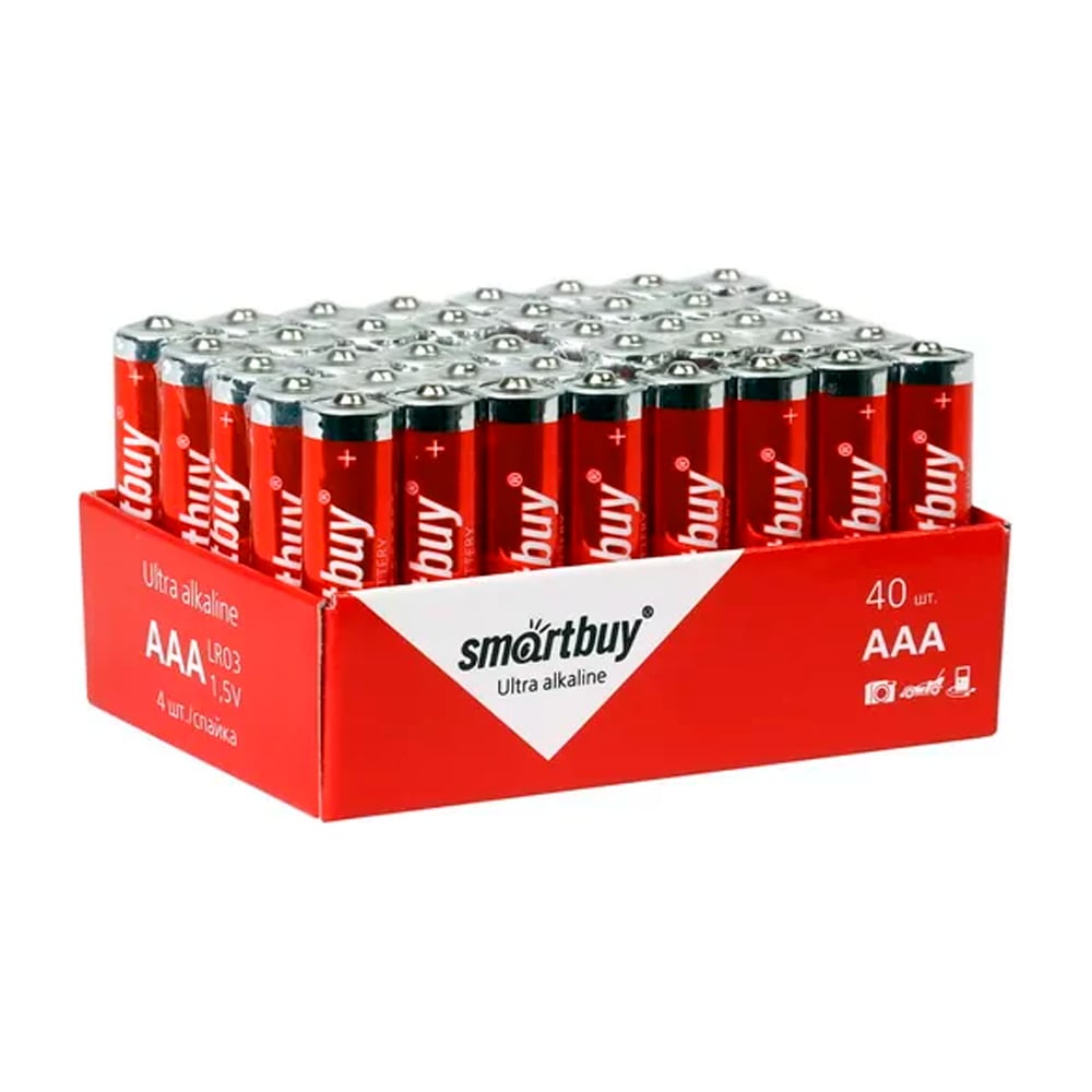 Изображение товара Батарейка Smartbuy алкалиновая lr03/40 bulk упаковка 40 шт
