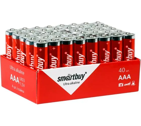 Изображение товара Батарейка Smartbuy алкалиновая lr03/40 bulk (40/960) упаковка 40 шт. SBBA-3A40S