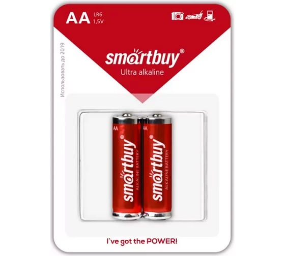 Изображение товара Батарейка Smartbuy алкалиновая lr6/2b (24/240) упаковка 2 шт. SBBA-2A02B
