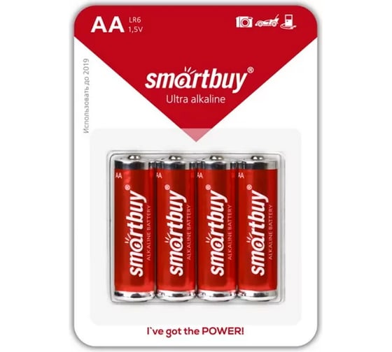 Изображение товара Батарейка Smartbuy алкалиновая lr6/4b (48/480) упаковка 4 шт. SBBA-2A04B