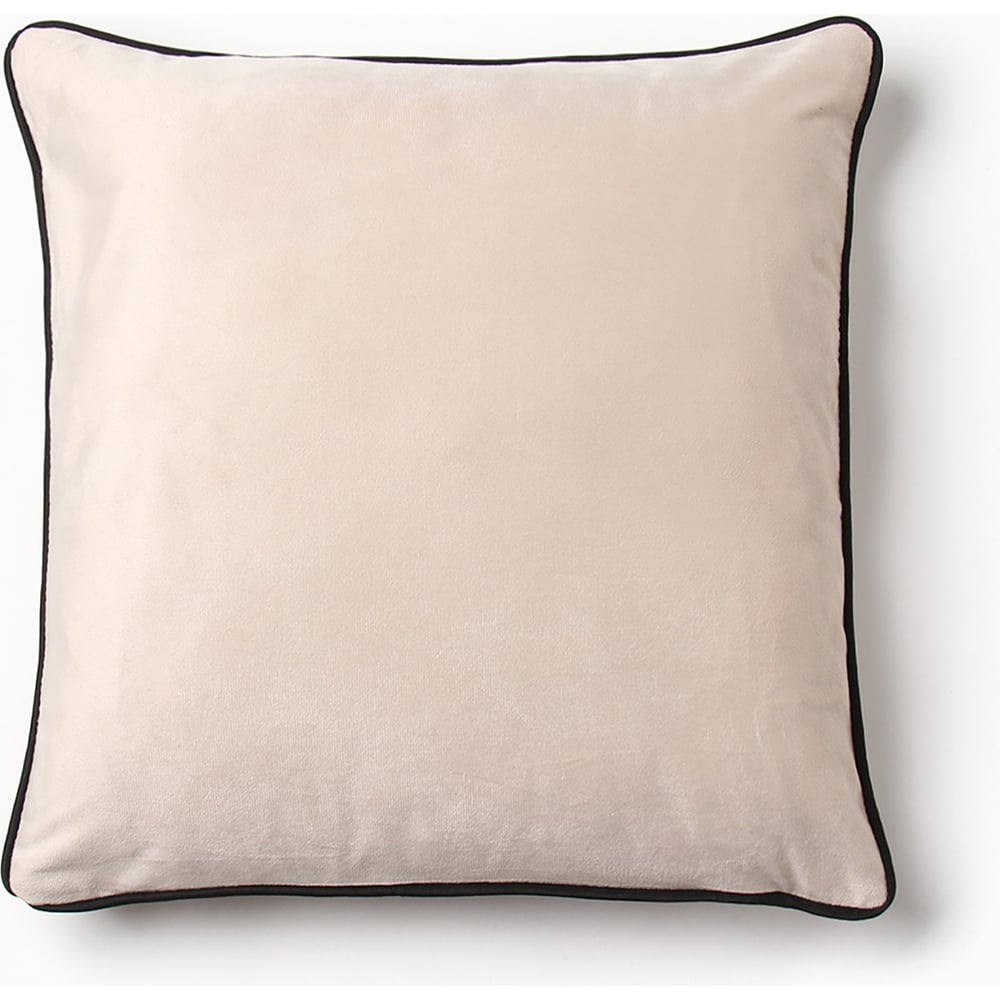Изображение товара Декоративная наволочка Этель кант 45х45 см велюр бежевый мягкая и прочная