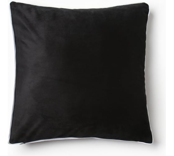 Изображение товара Декоративная наволочка Этель кант, 45х45 см, черный, 100% пэ, велюр 9656458