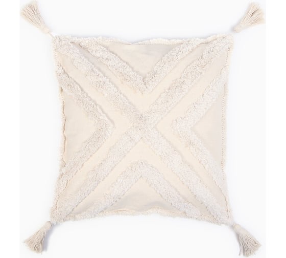 Изображение товара Декоративная наволочка Этель бохо, 45х45 см, молочный, 100% хлопок 9656445
