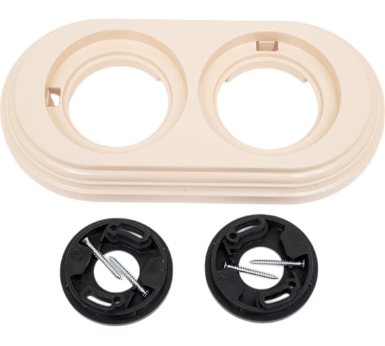 Изображение товара 2-х постовая рамка Bironi Лизетта пластик, цвет песочное золото BF1-620-24