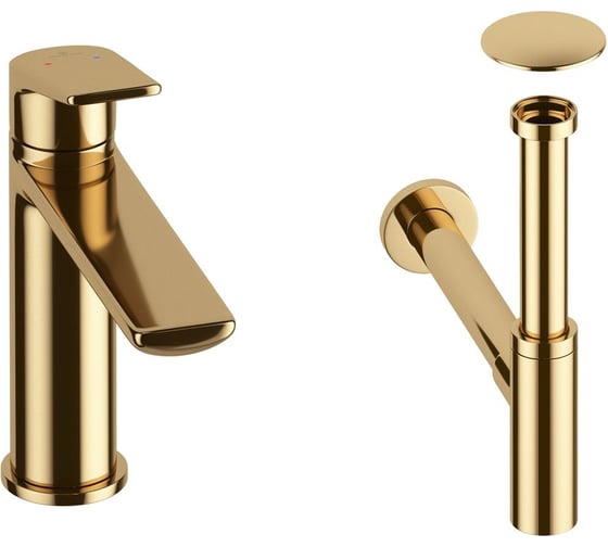 Изображение товара Смеситель для раковины в ванную комнату Wellsee ICON! for life в наборе 3 в 1 201000083