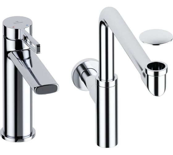 Изображение товара Смеситель для раковины в ванную комнату Wellsee ONCE! and forever в наборе 3 в 1 201000106