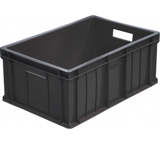 Изображение товара Мясной ящик, п/э, сплошной черный, 600х400х250 Тара.ру 19156