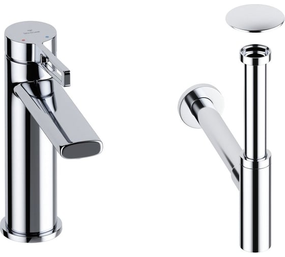 Изображение товара Смеситель для раковины в ванную комнату Wellsee ONCE! and forever в наборе 3 в 1 201000086