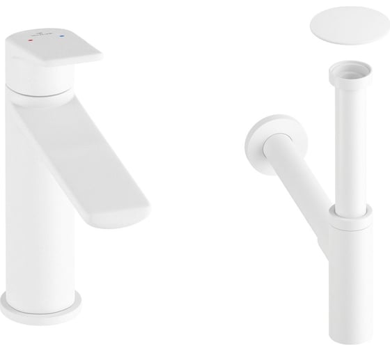 Изображение товара Смеситель для раковины в ванную комнату Wellsee ICON! for life в наборе 3 в 1 201000085