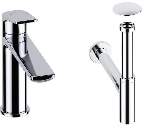 Изображение товара Смеситель для раковины в ванную комнату Wellsee ICON! for life в наборе 3 в 1 201000081