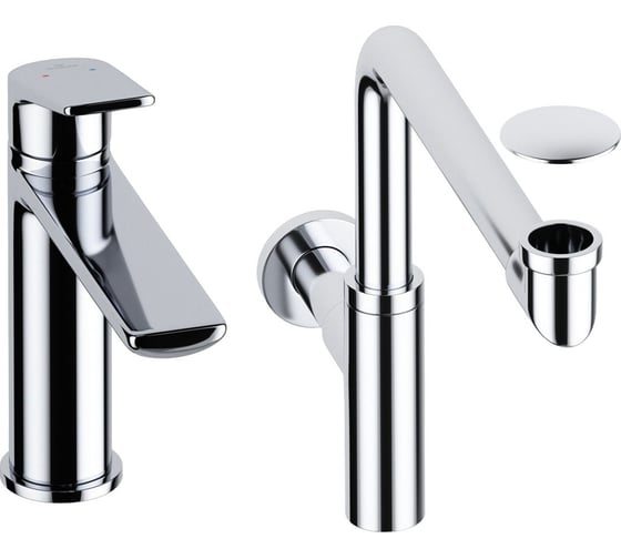 Изображение товара Смеситель для раковины в ванную комнату Wellsee ICON! for life в наборе 3 в 1 201000101