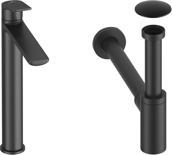 Изображение товара Высокий смеситель для накладной раковины Wellsee ICON! for life в наборе 3 в 1 201000032