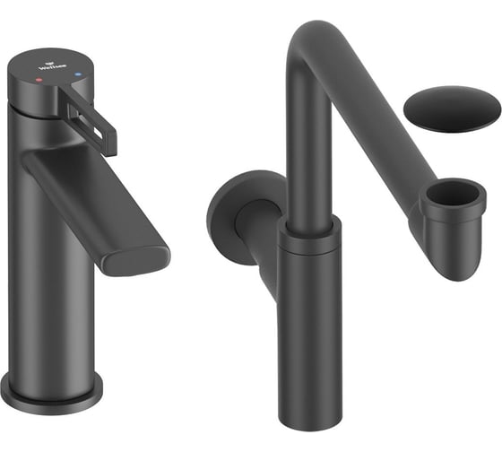 Изображение товара Смеситель для раковины в ванную комнату Wellsee ONCE! and forever в наборе 3 в 1 201000107