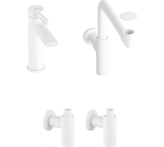 Изображение товара Смеситель для раковины в ванную комнату Wellsee ONCE! and forever в наборе 4 в 1 201000210