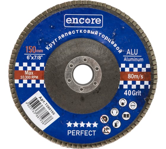 Изображение товара Круг лепестковый торцевой 150 мм, Р40 TORGWIN T280155