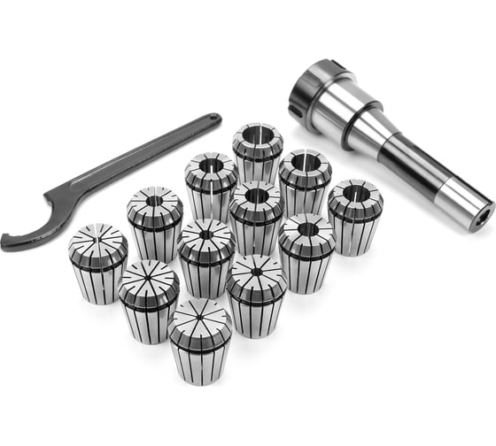 Изображение товара Патрон цанговый R8 с набором цанг ER32 из 12 шт (3-20 мм) Micron 108059