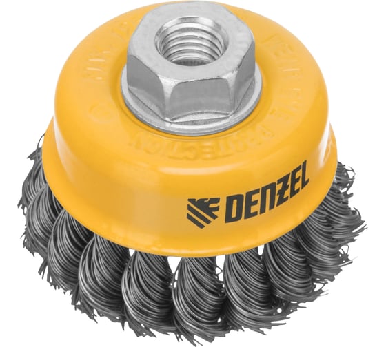 Изображение товара Щетка чашка (75 мм; М14; крученая нержавеющая проволока 0.5 мм) для УШМ Denzel 746243