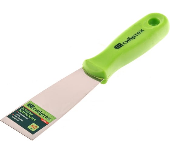 Изображение товара Шпательная лопатка из нержавеющей стали, 40 мм, пластмассовая ручка СИБРТЕХ 85545