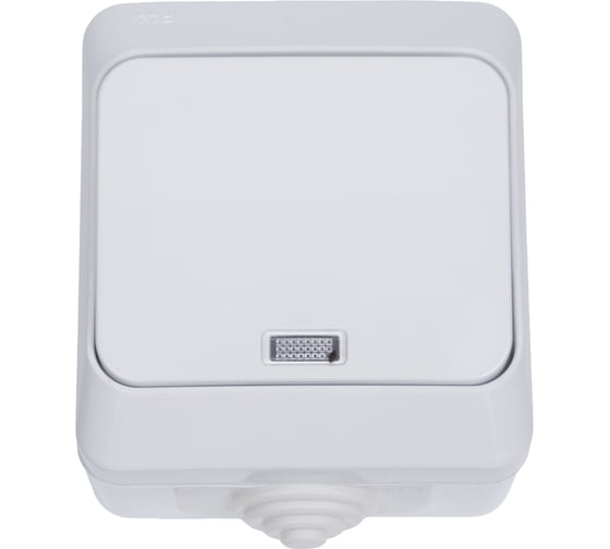 Изображение товара 1-клавишный выключатель Systeme Electric Lexel Этюд Белый с подсветкой IP44, наружный BA10-045B