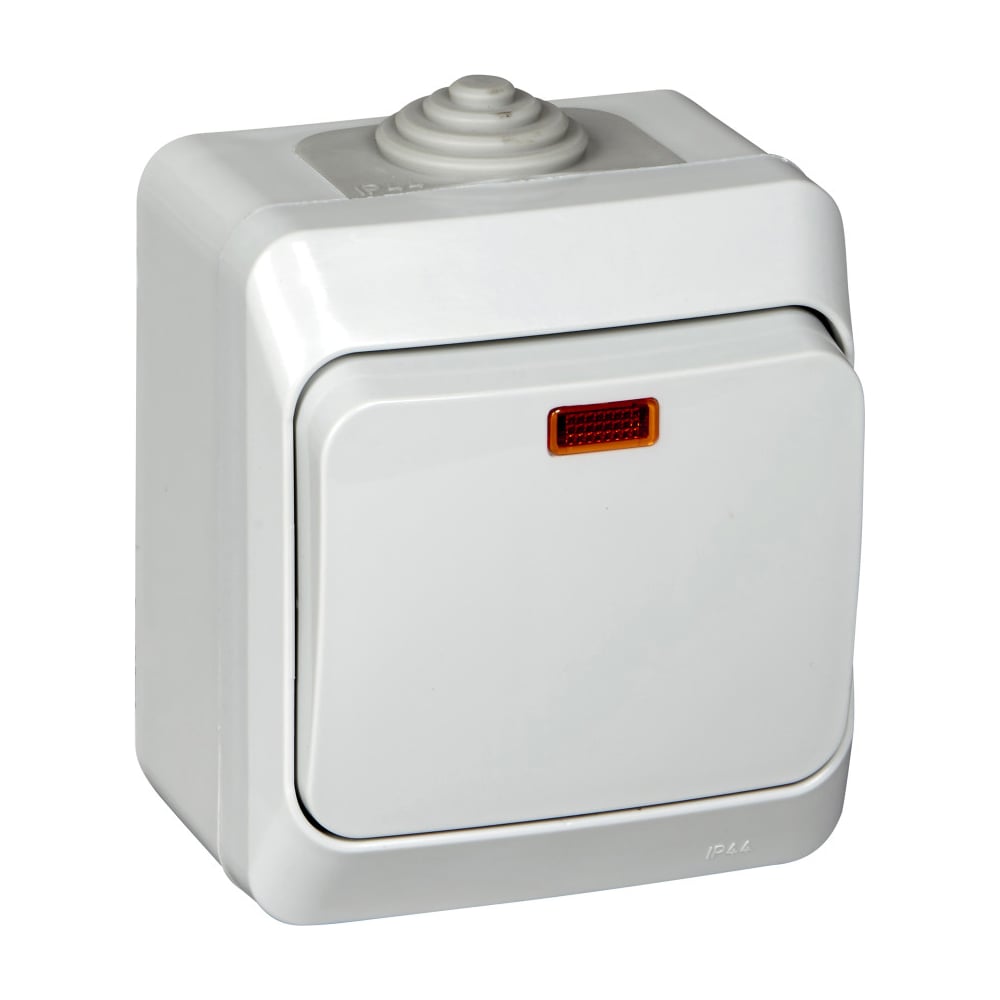 Изображение товара 1-клавишный выключатель Systeme Electric Lexel Этюд серый IP44 подсветка