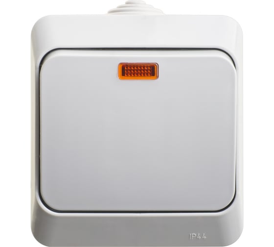 Изображение товара 1-клавишный выключатель Systeme Electric Lexel Этюд Серый с подсветкой IP44, наружный BA10-045C
