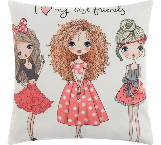 Изображение товара Чехол на подушку Этель Девичьи истории Подружки 40х40 см, велюр 3919681