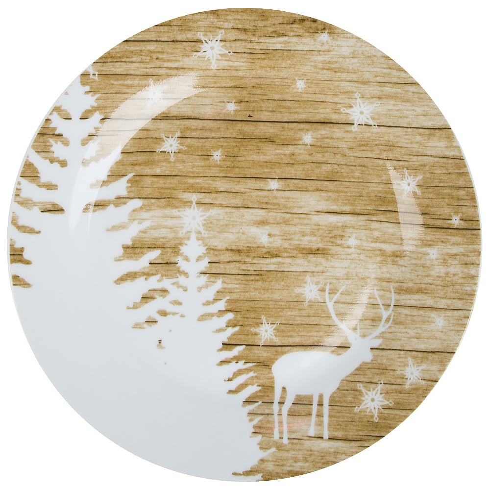 Набор тарелок Nouvelle, цвет белый/коричневый 0410050-Н2 winter forest, 27 см - фото 1
