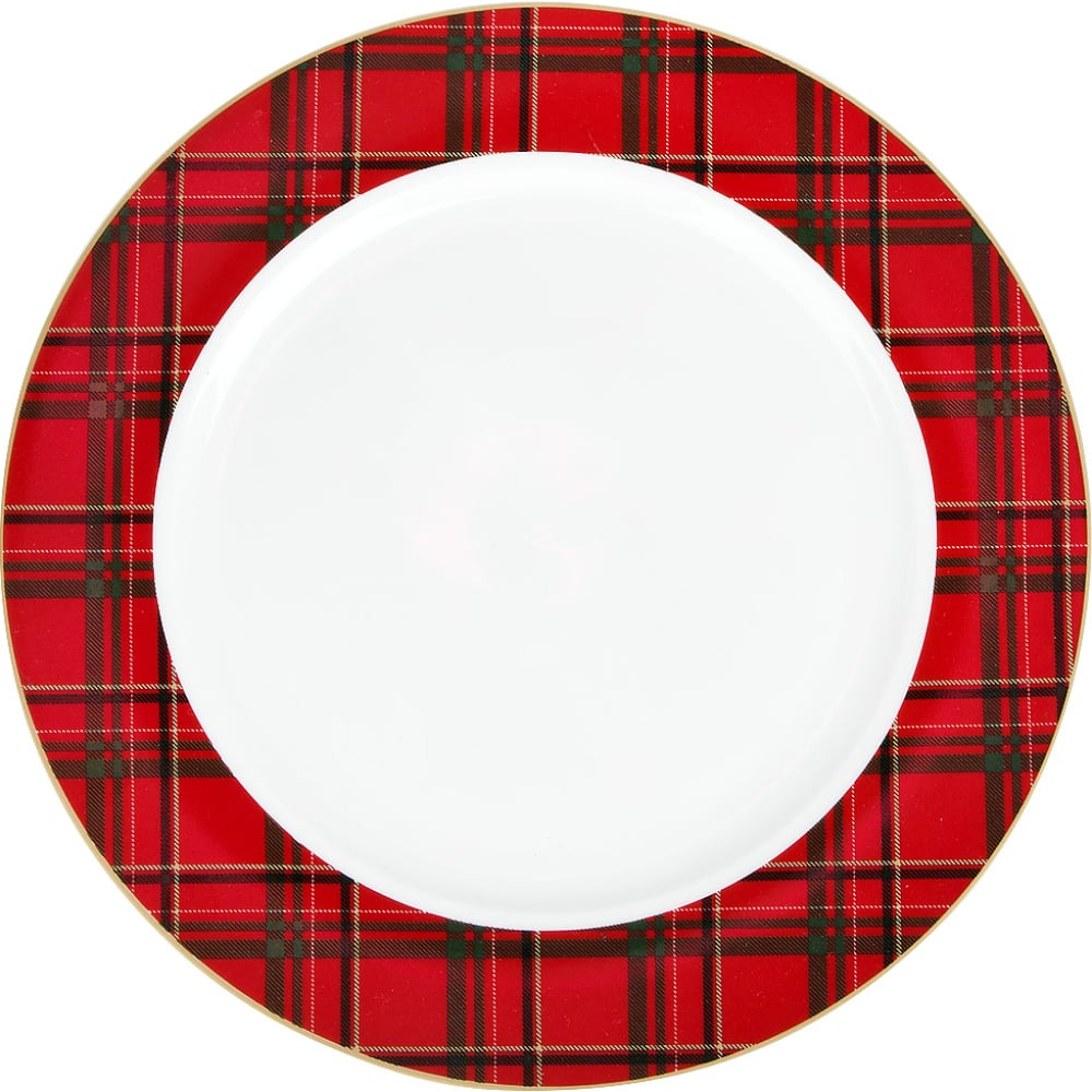Набор тарелок Nouvelle, цвет белый/красный 1620117-Н2 edinburgh, 26,5 см - фото 1