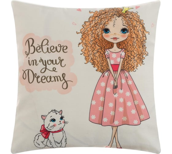 Изображение товара Чехол на подушку Этель Девичьи истории Мечты 40х40 см, велюр 3919686